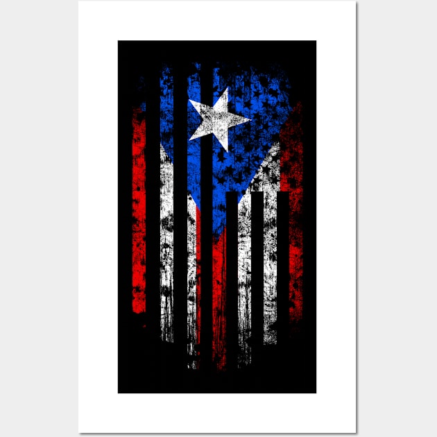 Puerto Rico and America Flag Combo Wall Art by Family Heritage Gifts